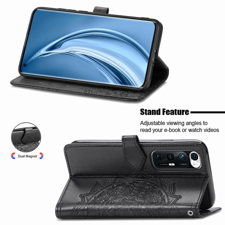 For Xiaomi Mi 10S Mandala Flower Embossed Horizontal Flip Leather Case with Bracket / Card Slot / Wallet / Lanyard