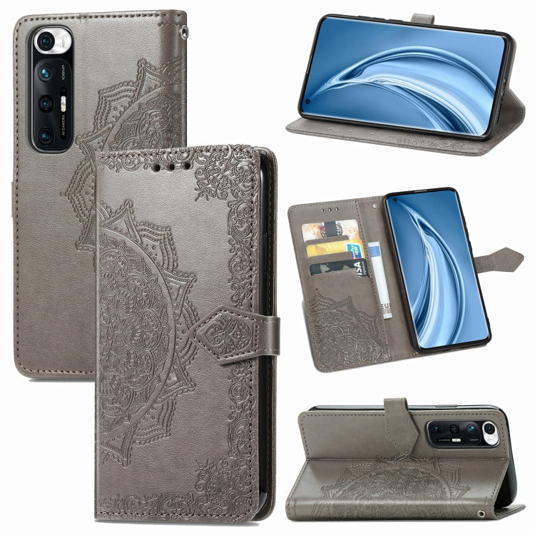 For Xiaomi Mi 10S Mandala Flower Embossed Horizontal Flip Leather Case with Bracket / Card Slot / Wallet / Lanyard