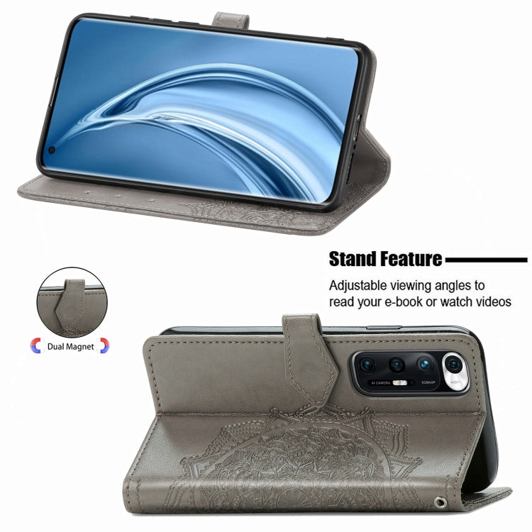 For Xiaomi Mi 10S Mandala Flower Embossed Horizontal Flip Leather Case with Bracket / Card Slot / Wallet / Lanyard