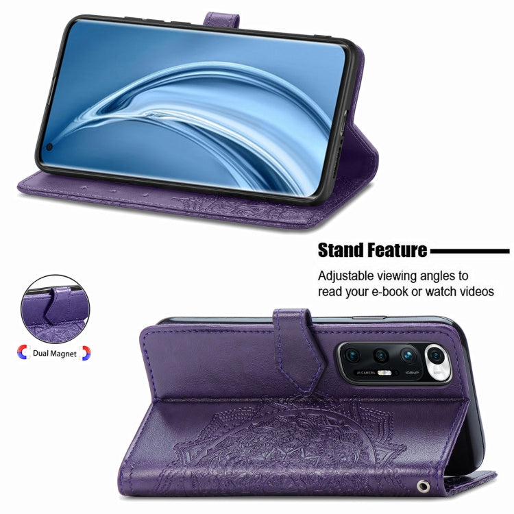 For Xiaomi Mi 10S Mandala Flower Embossed Horizontal Flip Leather Case with Bracket / Card Slot / Wallet / Lanyard