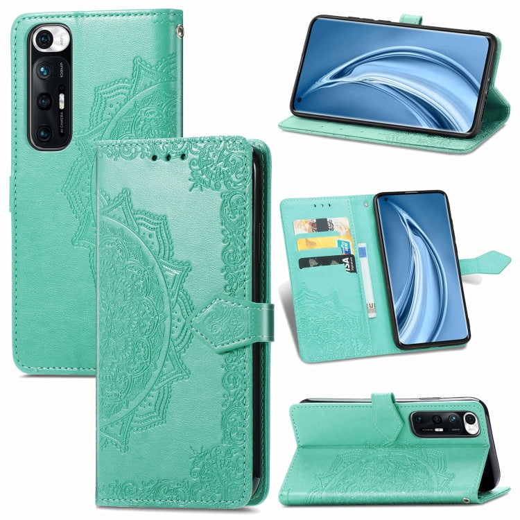For Xiaomi Mi 10S Mandala Flower Embossed Horizontal Flip Leather Case with Bracket / Card Slot / Wallet / Lanyard