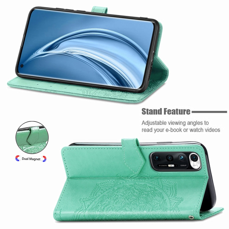 For Xiaomi Mi 10S Mandala Flower Embossed Horizontal Flip Leather Case with Bracket / Card Slot / Wallet / Lanyard
