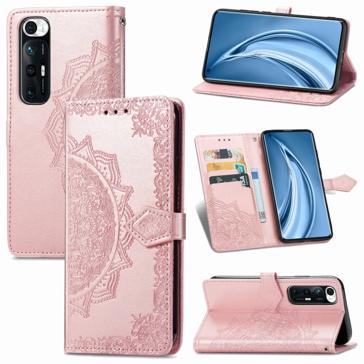 For Xiaomi Mi 10S Mandala Flower Embossed Horizontal Flip Leather Case with Bracket / Card Slot / Wallet / Lanyard