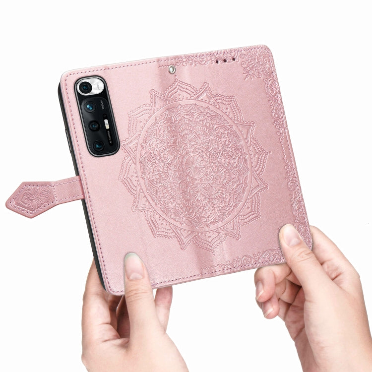 For Xiaomi Mi 10S Mandala Flower Embossed Horizontal Flip Leather Case with Bracket / Card Slot / Wallet / Lanyard