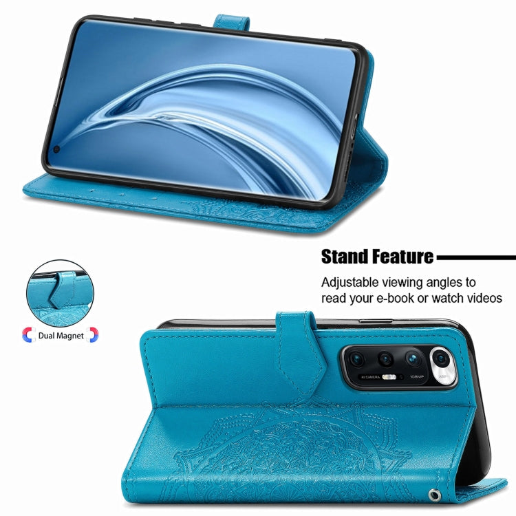 For Xiaomi Mi 10S Mandala Flower Embossed Horizontal Flip Leather Case with Bracket / Card Slot / Wallet / Lanyard