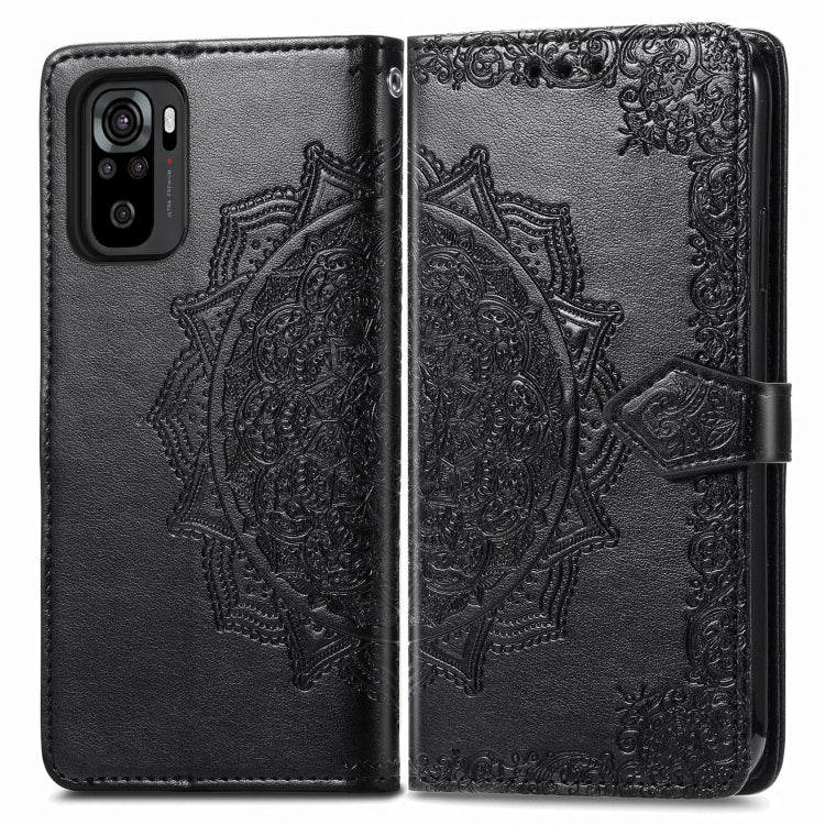 For Xiaomi Redmi Note 10 4G Mandala Flower Embossed Horizontal Flip Leather Case with Bracket / Card Slot / Wallet / Lanyard