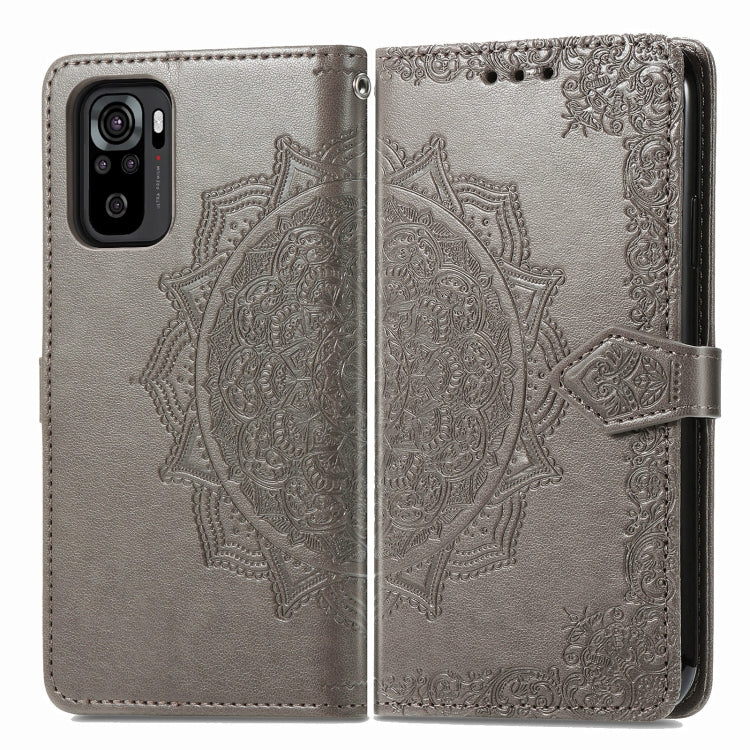 For Xiaomi Redmi Note 10 4G Mandala Flower Embossed Horizontal Flip Leather Case with Bracket / Card Slot / Wallet / Lanyard