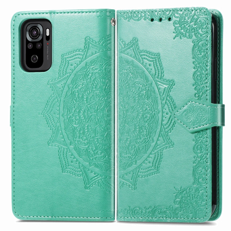 For Xiaomi Redmi Note 10 4G Mandala Flower Embossed Horizontal Flip Leather Case with Bracket / Card Slot / Wallet / Lanyard