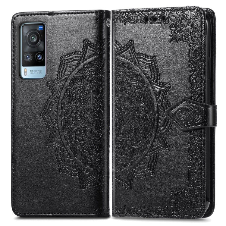 For vivo X60 Mandala Flower Embossed Horizontal Flip Leather Case with Bracket / Card Slot / Wallet / Lanyard