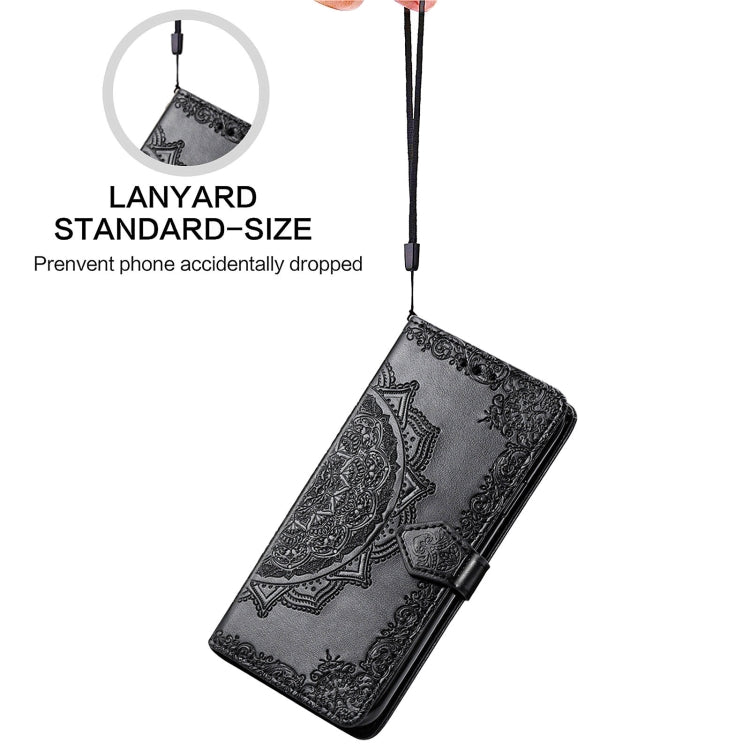 For vivo X60 Mandala Flower Embossed Horizontal Flip Leather Case with Bracket / Card Slot / Wallet / Lanyard