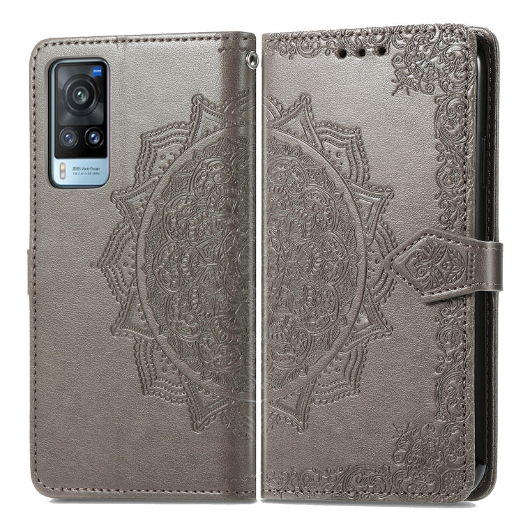 For vivo X60 Mandala Flower Embossed Horizontal Flip Leather Case with Bracket / Card Slot / Wallet / Lanyard
