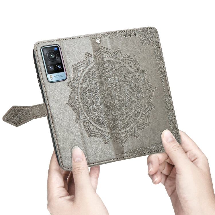 For vivo X60 Mandala Flower Embossed Horizontal Flip Leather Case with Bracket / Card Slot / Wallet / Lanyard