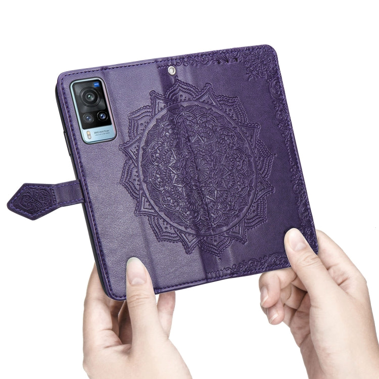 For vivo X60 Mandala Flower Embossed Horizontal Flip Leather Case with Bracket / Card Slot / Wallet / Lanyard