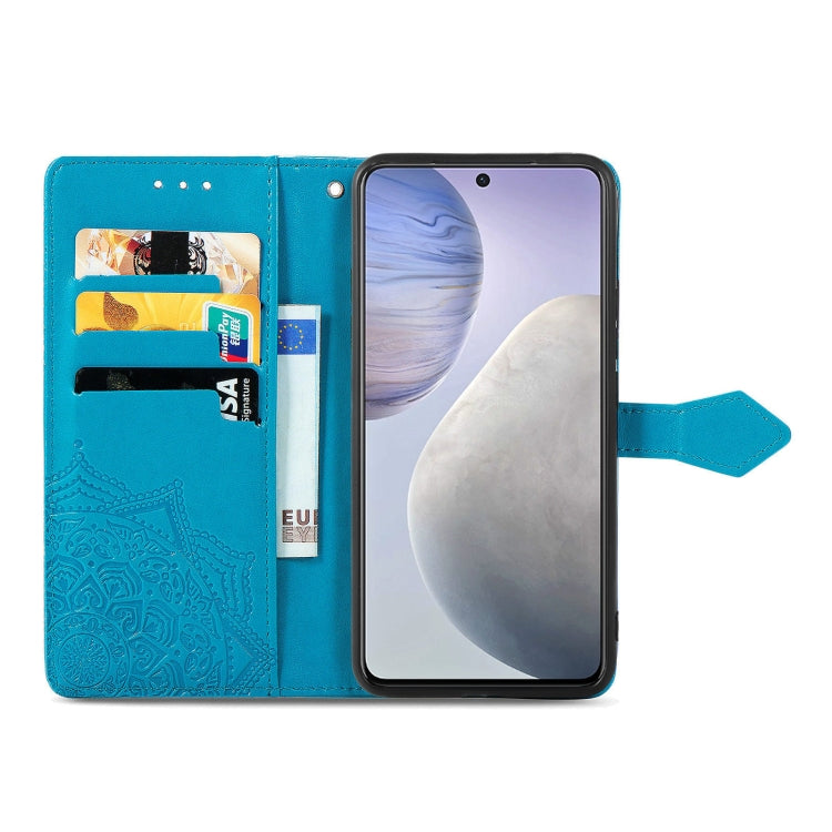 For vivo X60 Mandala Flower Embossed Horizontal Flip Leather Case with Bracket / Card Slot / Wallet / Lanyard