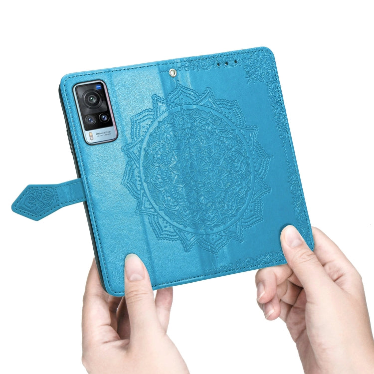 For vivo X60 Mandala Flower Embossed Horizontal Flip Leather Case with Bracket / Card Slot / Wallet / Lanyard