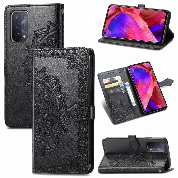 For OPPO A93 5G Mandala Flower Embossed Horizontal Flip Leather Case with Bracket / Card Slot / Wallet / Lanyard