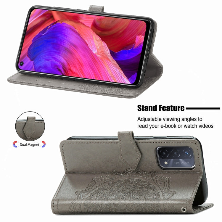 For OPPO A93 5G Mandala Flower Embossed Horizontal Flip Leather Case with Bracket / Card Slot / Wallet / Lanyard