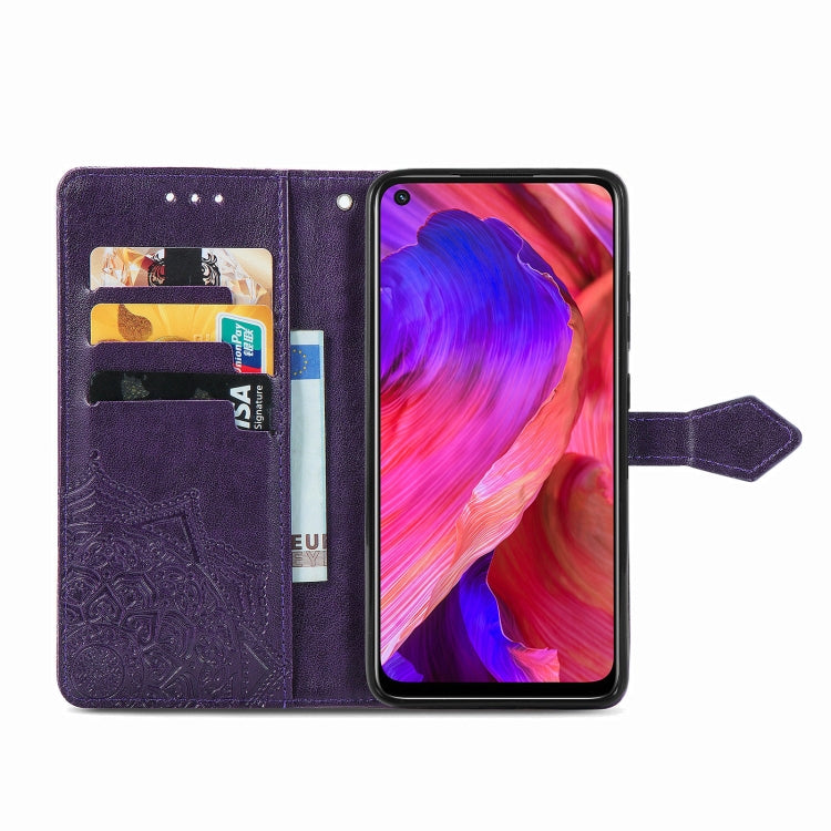For OPPO A93 5G Mandala Flower Embossed Horizontal Flip Leather Case with Bracket / Card Slot / Wallet / Lanyard