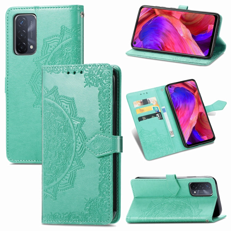 For OPPO A93 5G Mandala Flower Embossed Horizontal Flip Leather Case with Bracket / Card Slot / Wallet / Lanyard