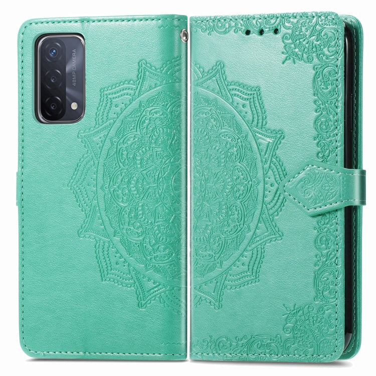 For OPPO A93 5G Mandala Flower Embossed Horizontal Flip Leather Case with Bracket / Card Slot / Wallet / Lanyard