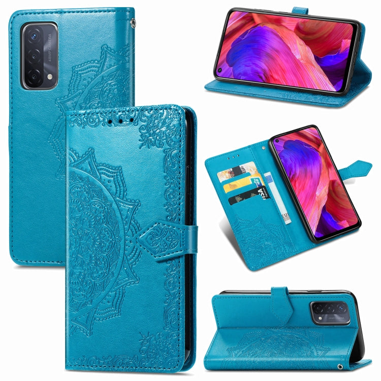 For OPPO A93 5G Mandala Flower Embossed Horizontal Flip Leather Case with Bracket / Card Slot / Wallet / Lanyard