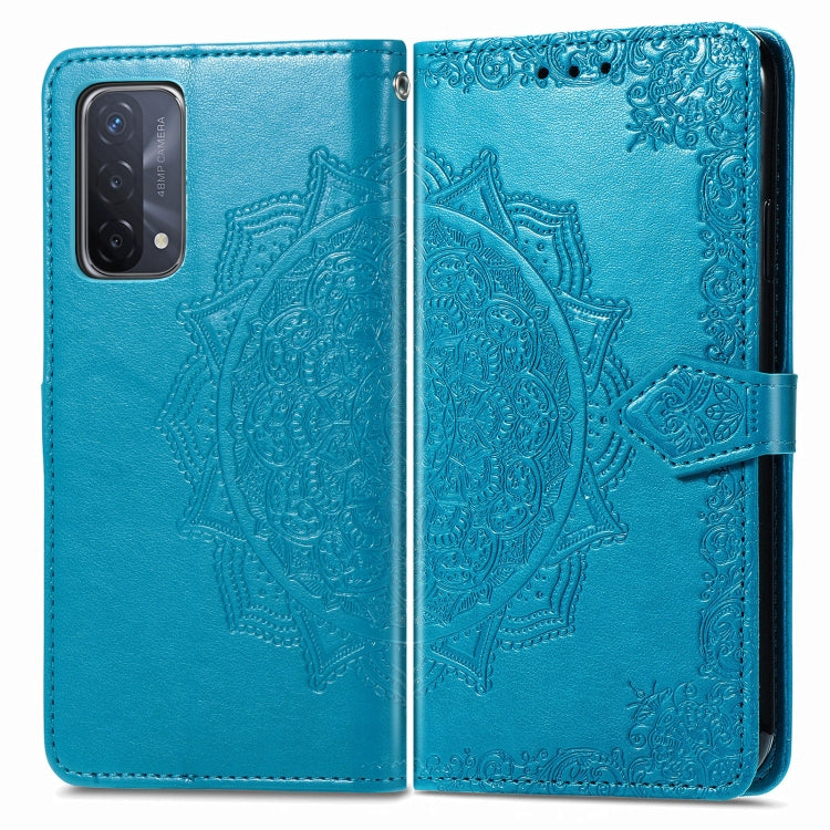 For OPPO A93 5G Mandala Flower Embossed Horizontal Flip Leather Case with Bracket / Card Slot / Wallet / Lanyard