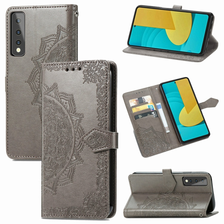 For LG Stylo 7 Mandala Flower Embossed Horizontal Flip Leather Case with Bracket / Card Slot / Wallet / Lanyard