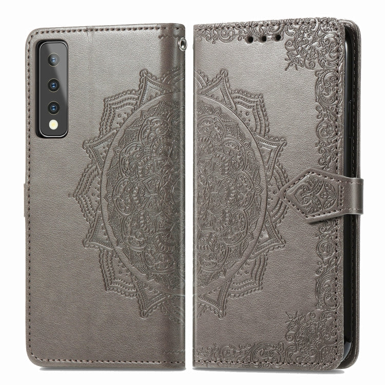 For LG Stylo 7 Mandala Flower Embossed Horizontal Flip Leather Case with Bracket / Card Slot / Wallet / Lanyard