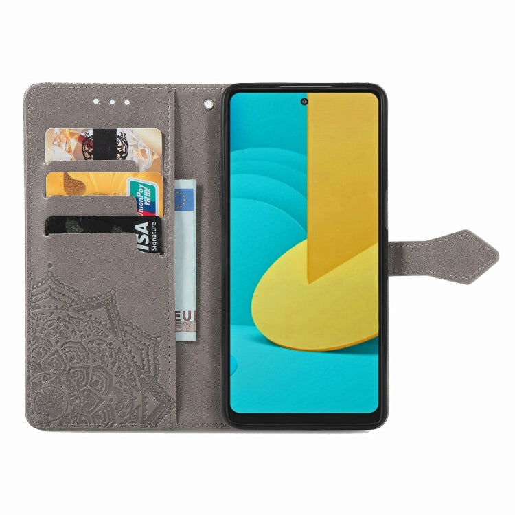 For LG Stylo 7 Mandala Flower Embossed Horizontal Flip Leather Case with Bracket / Card Slot / Wallet / Lanyard