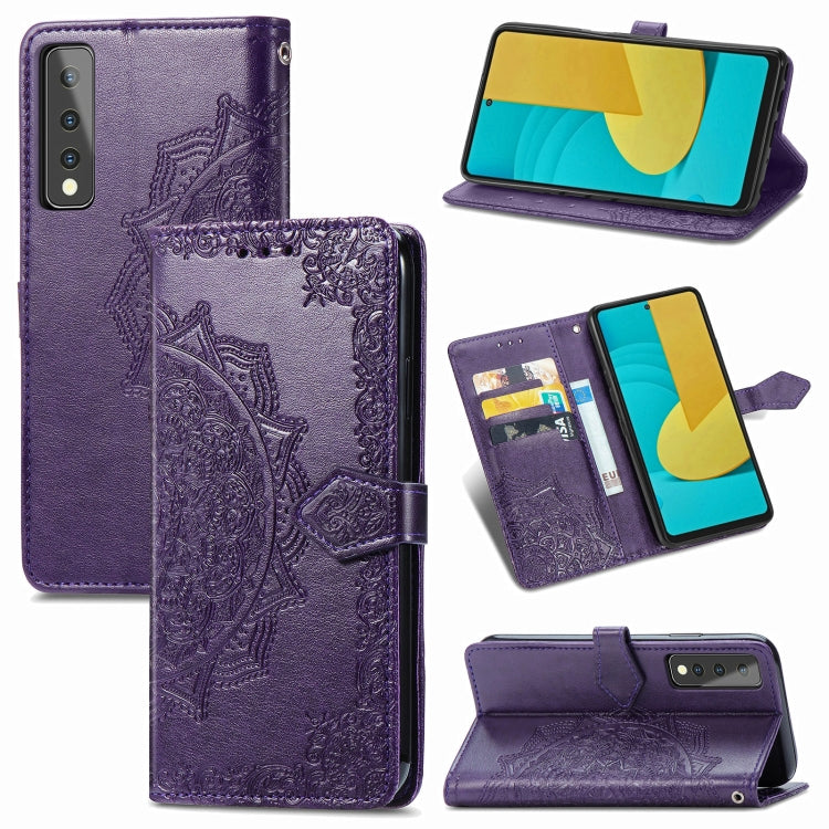 For LG Stylo 7 Mandala Flower Embossed Horizontal Flip Leather Case with Bracket / Card Slot / Wallet / Lanyard