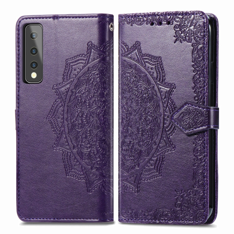 For LG Stylo 7 Mandala Flower Embossed Horizontal Flip Leather Case with Bracket / Card Slot / Wallet / Lanyard
