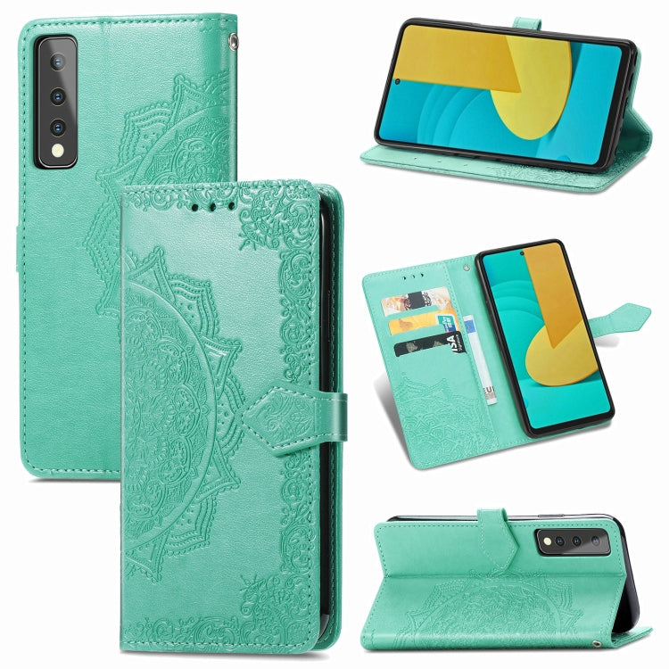 For LG Stylo 7 Mandala Flower Embossed Horizontal Flip Leather Case with Bracket / Card Slot / Wallet / Lanyard