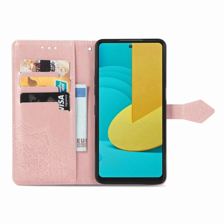 For LG Stylo 7 Mandala Flower Embossed Horizontal Flip Leather Case with Bracket / Card Slot / Wallet / Lanyard