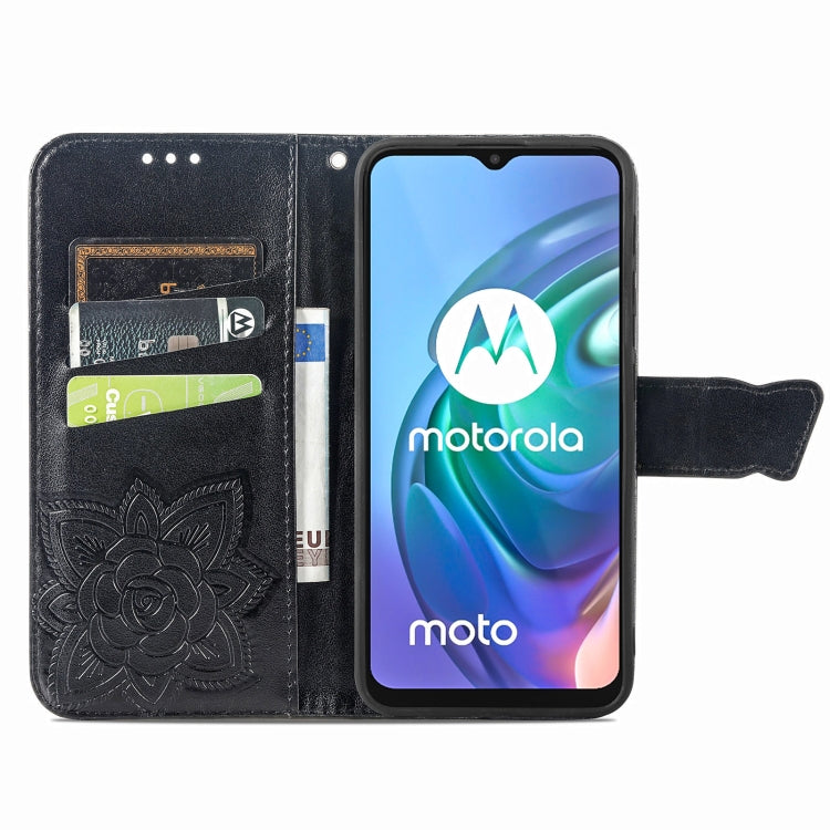 For Motorola Moto G30 / G10 Butterfly Love Flower Embossed Horizontal Flip Leather Case with Bracket & Card Slot & Wallet & Lanyard