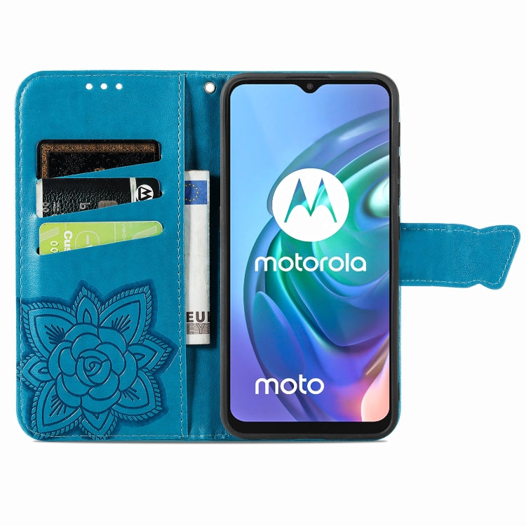 For Motorola Moto G30 / G10 Butterfly Love Flower Embossed Horizontal Flip Leather Case with Bracket & Card Slot & Wallet & Lanyard