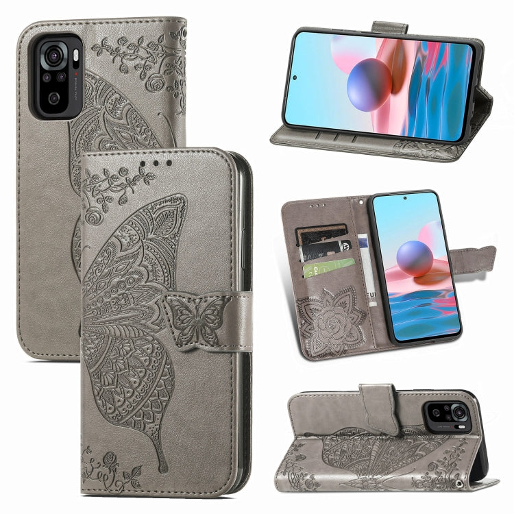 For Xiaomi Redmi Note 10 4G Butterfly Love Flower Embossed Horizontal Flip Leather Case with Bracket & Card Slot & Wallet & Lanyard