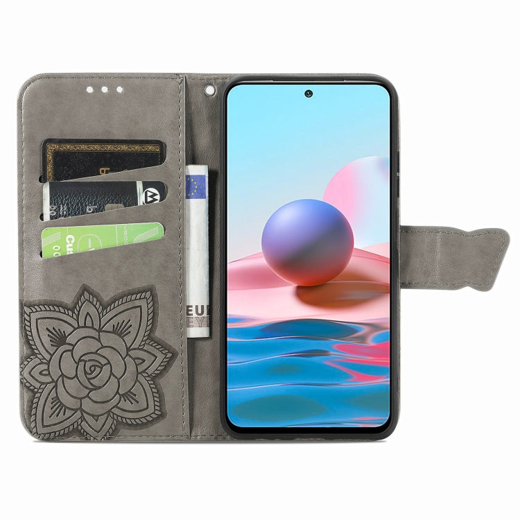 For Xiaomi Redmi Note 10 4G Butterfly Love Flower Embossed Horizontal Flip Leather Case with Bracket & Card Slot & Wallet & Lanyard