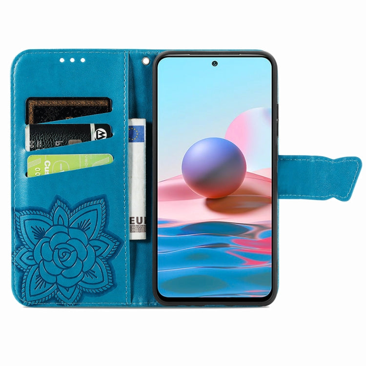 For Xiaomi Redmi Note 10 4G Butterfly Love Flower Embossed Horizontal Flip Leather Case with Bracket & Card Slot & Wallet & Lanyard