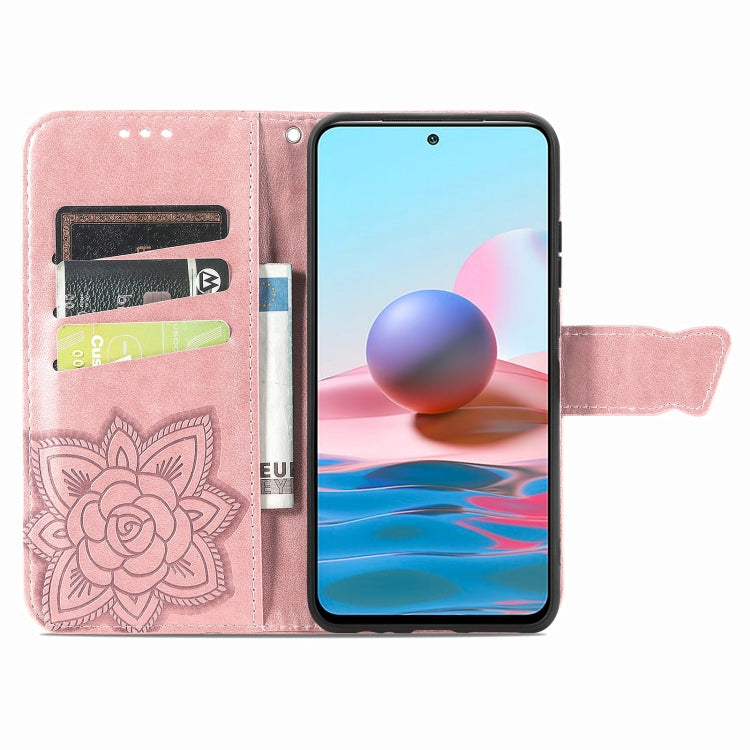 For Xiaomi Redmi Note 10 4G Butterfly Love Flower Embossed Horizontal Flip Leather Case with Bracket & Card Slot & Wallet & Lanyard