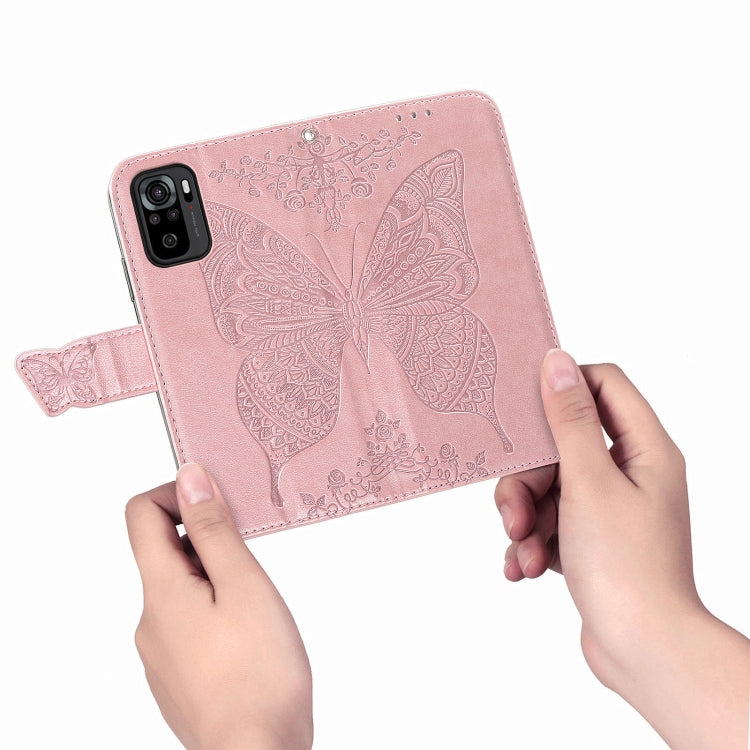 For Xiaomi Redmi Note 10 4G Butterfly Love Flower Embossed Horizontal Flip Leather Case with Bracket & Card Slot & Wallet & Lanyard