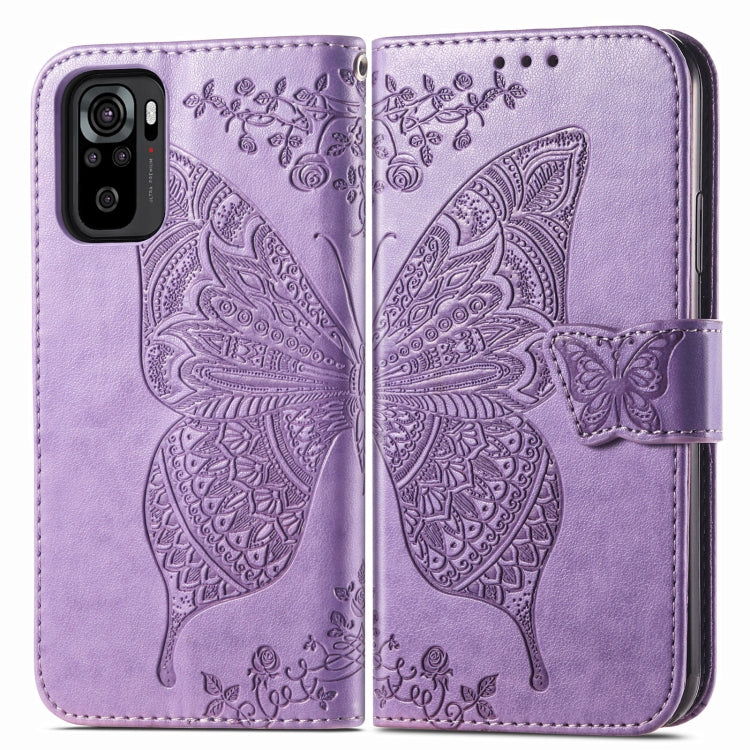 For Xiaomi Redmi Note 10 4G Butterfly Love Flower Embossed Horizontal Flip Leather Case with Bracket & Card Slot & Wallet & Lanyard