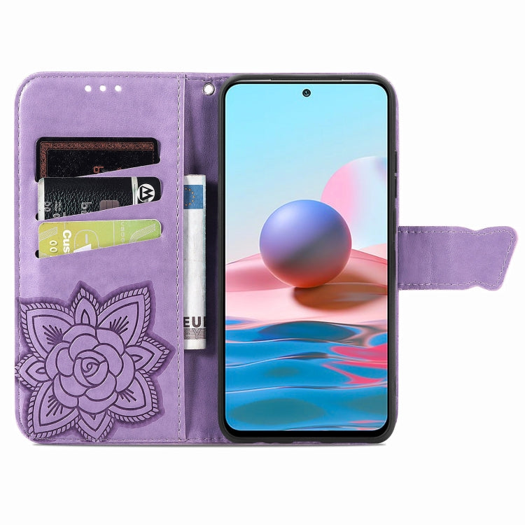 For Xiaomi Redmi Note 10 4G Butterfly Love Flower Embossed Horizontal Flip Leather Case with Bracket & Card Slot & Wallet & Lanyard