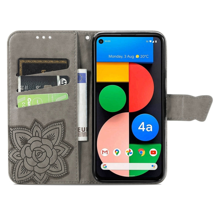 For Google Pixel 5A Butterfly Love Flower Embossed Horizontal Flip Leather Case with Bracket & Card Slot & Wallet & Lanyard