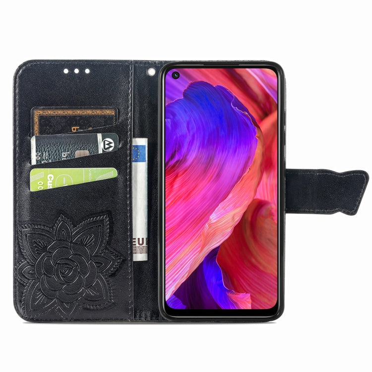 For OPPO A93 Butterfly Love Flower Embossed Horizontal Flip Leather Case with Bracket & Card Slot & Wallet & Lanyard