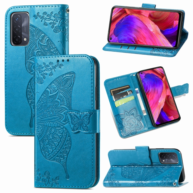For OPPO A93 Butterfly Love Flower Embossed Horizontal Flip Leather Case with Bracket & Card Slot & Wallet & Lanyard
