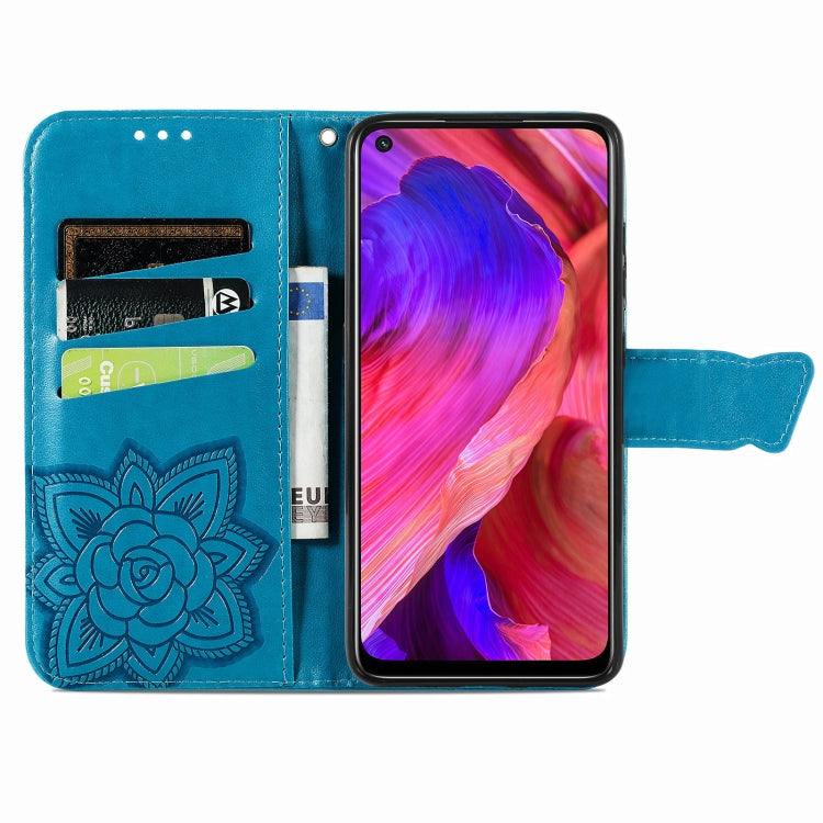 For OPPO A93 Butterfly Love Flower Embossed Horizontal Flip Leather Case with Bracket & Card Slot & Wallet & Lanyard