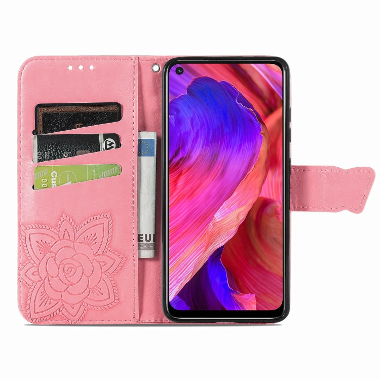 For OPPO A93 Butterfly Love Flower Embossed Horizontal Flip Leather Case with Bracket & Card Slot & Wallet & Lanyard