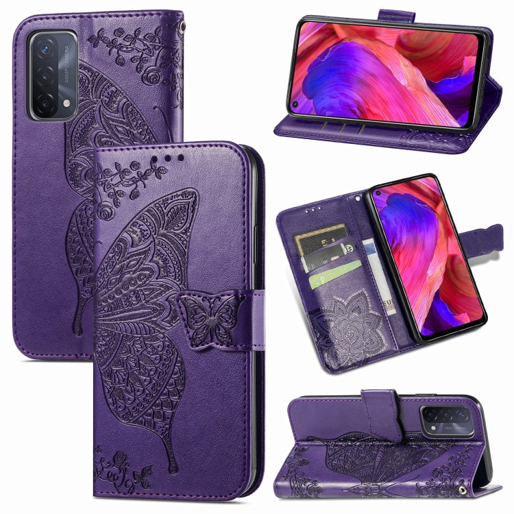 For OPPO A93 Butterfly Love Flower Embossed Horizontal Flip Leather Case with Bracket & Card Slot & Wallet & Lanyard