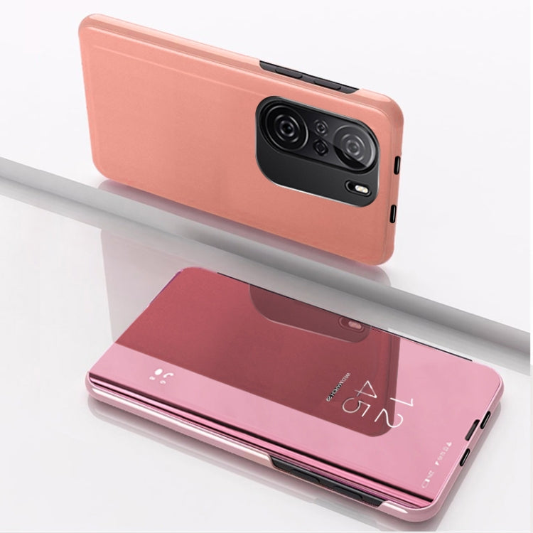 For Redmi K40/K40 Pro/K40 Pro+/Poco F3 Plated Mirror Horizontal Flip Leather Case with Holder