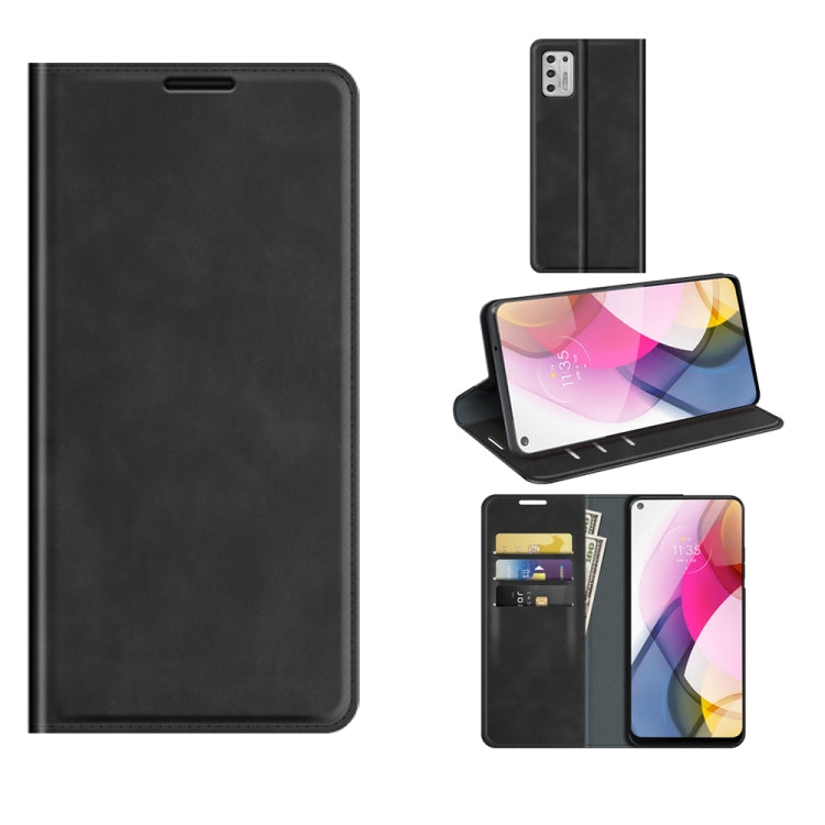 For Motorola Moto G Stylus 2021 Retro-skin Business Magnetic Suction Leather Case with Holder & Card Slots & Wallet